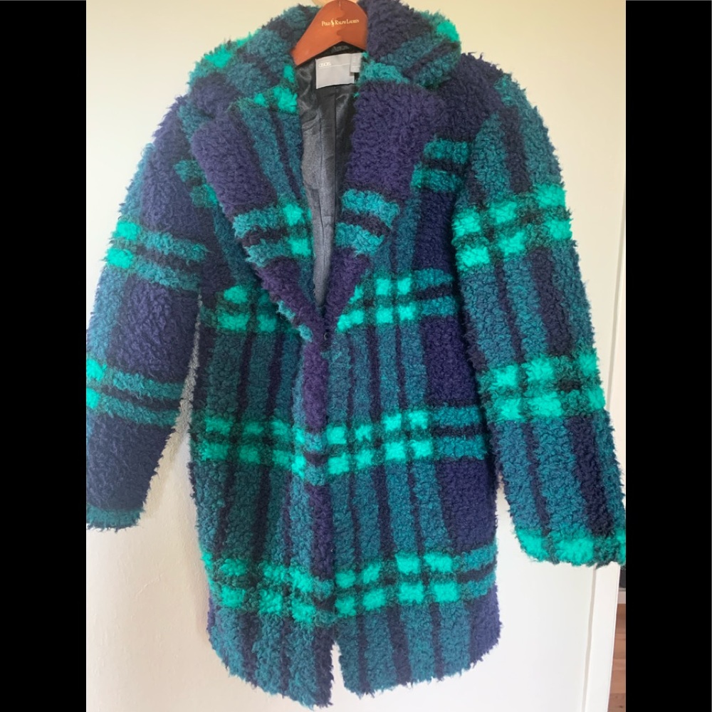 ASOS DESIGN check borg coat SZ 4
